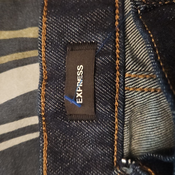 Express High Waisted Rinse Exposed Double Zipper Wide Leg Jeans - Picture 9 of 10